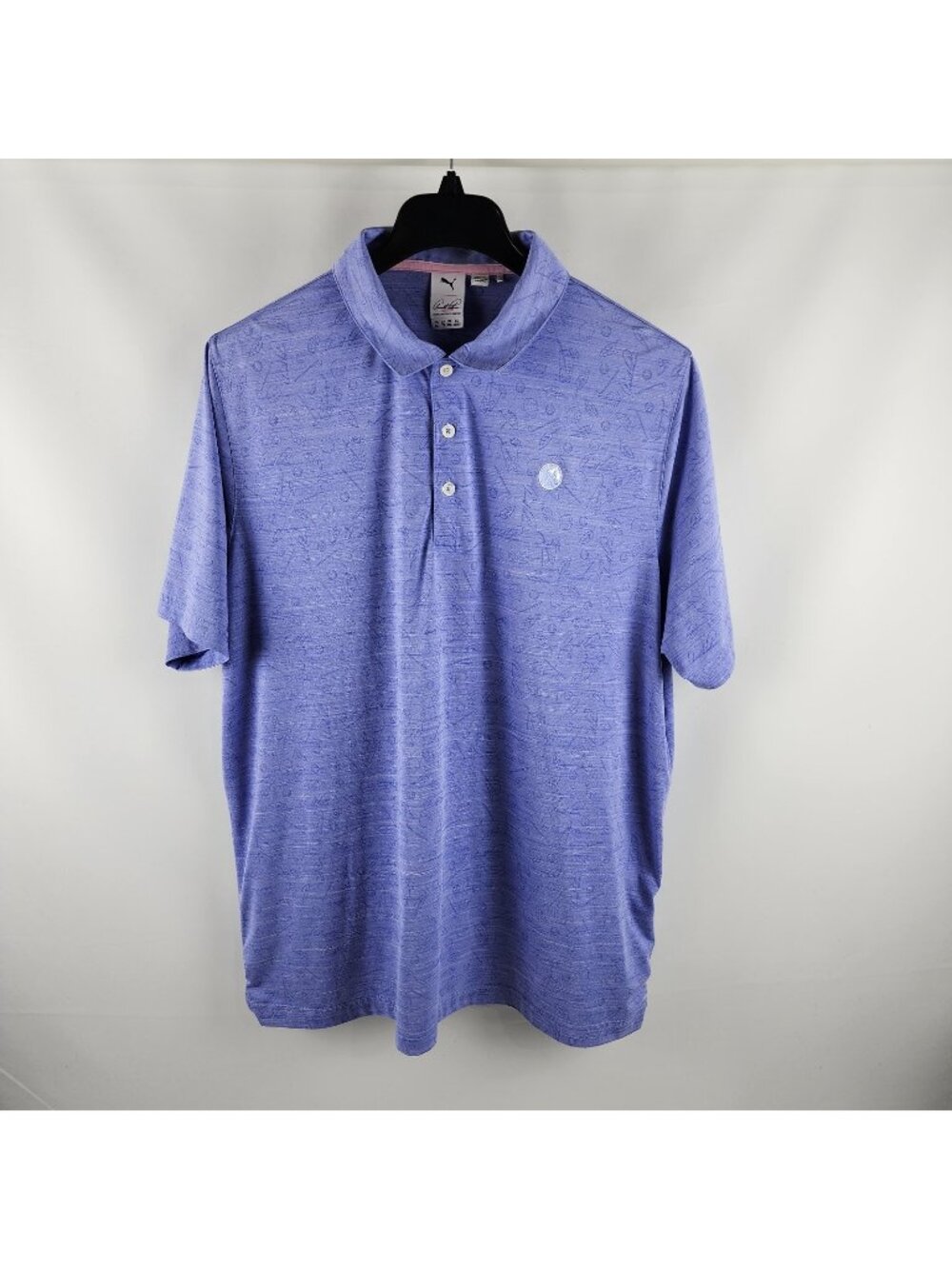 PUMA X Arnold Palmer Shirt Mens XL Purple Drink Print S/S Golf Polo